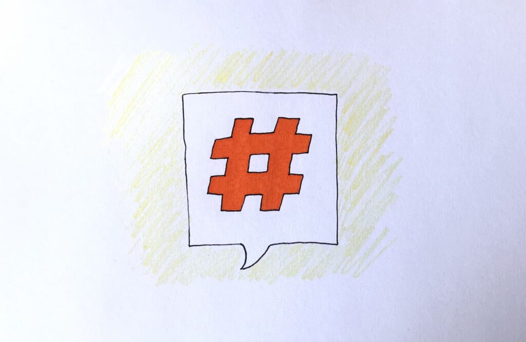 hashtags in a cloud